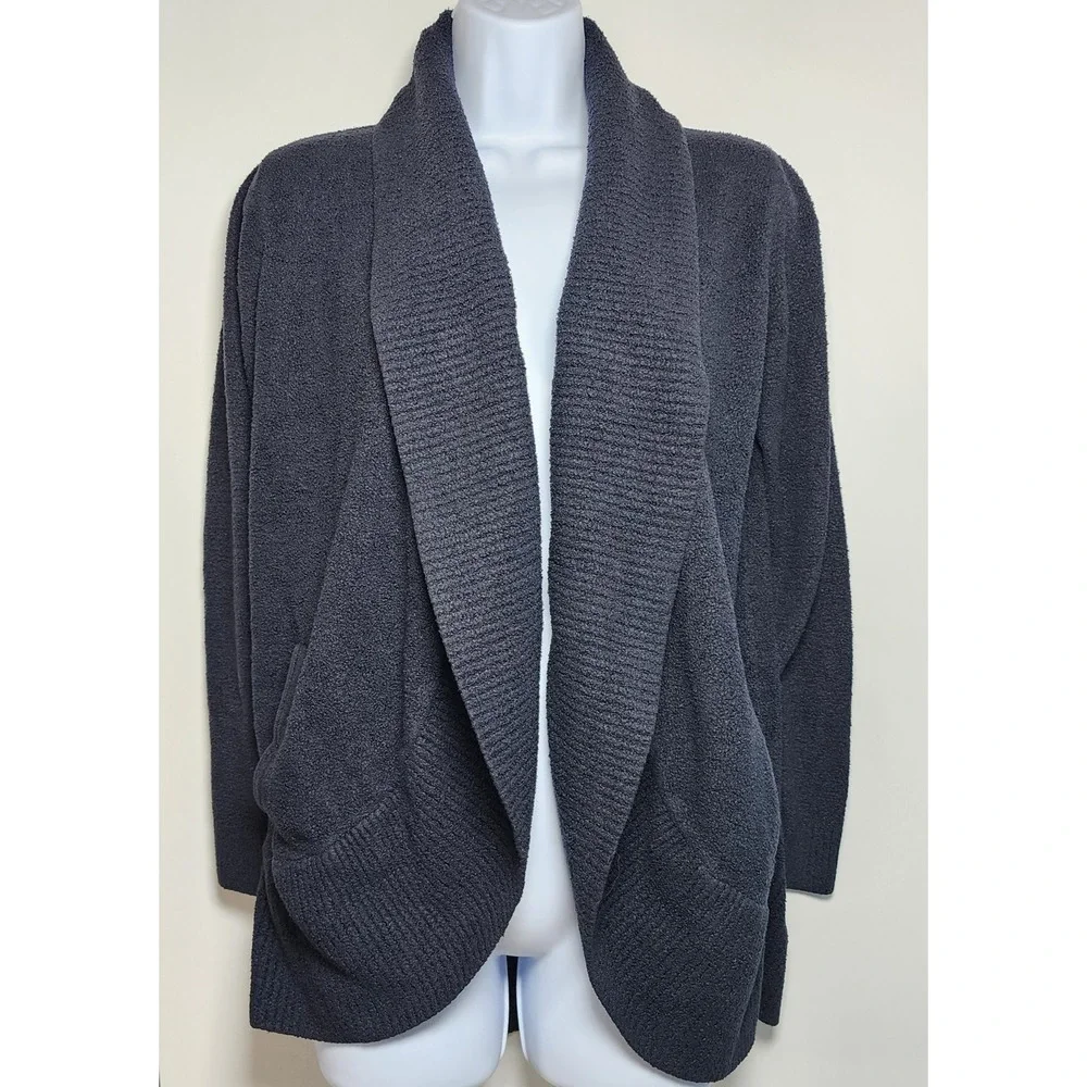 Barefoot Dreams Women's CozyChic Lite Shawl Cardigan‎ Lounge Minimalist Size M